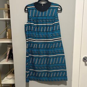 Tommy Hilfiger Sleeveless Striped Scuba Crepe Sheath Dress